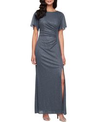 Sl Fashions - Sparkle Embellished Shoulder Gown - Lyst