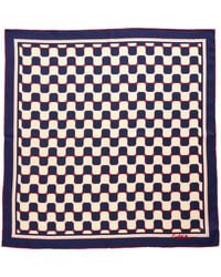 Lost Pattern - Checkerboard Silk Square Bandana - Lyst