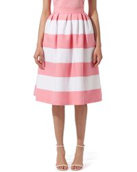 Carolina Herrera - Stripe Cotton Blend Skirt - Lyst