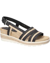 Easy Street - Mel Espadrille Slingback Platform Wedge Sandal - Lyst