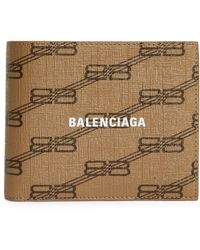 Balenciaga - Signature Bb Monogram Square Coated Canvas Bifold Wallet - Lyst