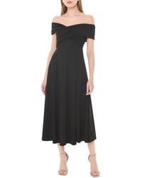 Wayf - Lucy Crossover Off The Shoulder Midi Dress - Lyst