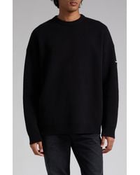 Balenciaga - Oversize Double Face Wool Blend Crewneck Sweater - Lyst