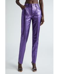 LAQUAN SMITH - Tapered Metallic Leather Pants - Lyst