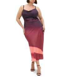 City Chic - Ombré Cowl Neck Slipdress - Lyst