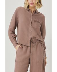 Splendid - Stella Linen Button Down Shirt - Lyst