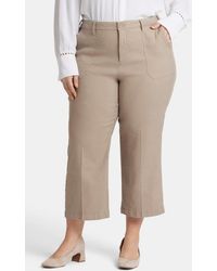 NYDJ - Utility Wide Leg Capri Linen Blend Pants - Lyst