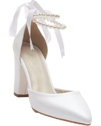 Forever & Always Shoes - Gilda Leather Bridal Pumps With Pearls - Lyst