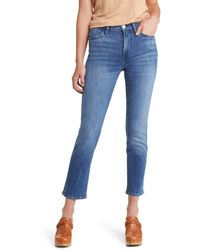 FRAME - Le High Ripped Straight Leg Jeans - Lyst