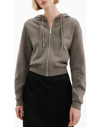 Mango - Seamed Terry Zip Hoodie - Lyst