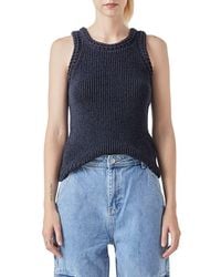 Grey Lab - Ribbed Sleeveless Sweater - Lyst