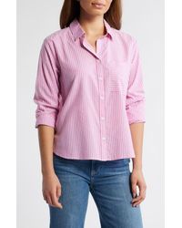 Beach Lunch Lounge - Candy Stripe Cotton Blend Button-Up Shirt - Lyst