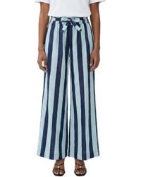 The Lulo Project - Stripe Drawstring Wide Leg Pants - Lyst