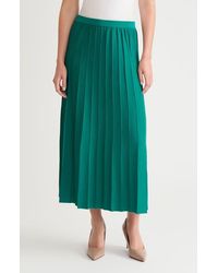 Ming Wang - Pleated Knit A-Line Skirt - Lyst