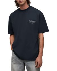 AllSaints - Underground Oversize Organic Cotton Graphic T-shirt - Lyst