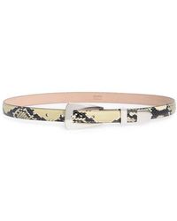 KHAITE - Lucca Snakeskin Embossed Leather Belt - Lyst