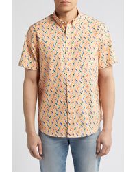 Johnston & Murphy - Toucan Print Short Sleeve Cotton Button-down Shirt - Lyst