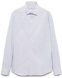 Mango - Slim Fit Pinstripe Stretch Cotton Button-Up Shirt - Lyst