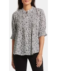 NYDJ - Pleated Peasant Blouse - Lyst