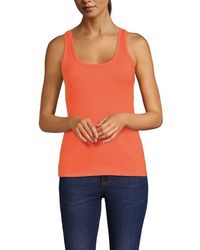 Lands' End - Pointelle Rib Uneck Tank - Lyst