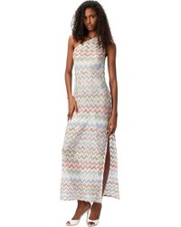 Missoni - Long One-Shoulder Dress With 3D Zig Zag Lamé - Lyst