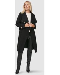 Wallis - Petite Funnel Neck Tie Belt Coat - Lyst