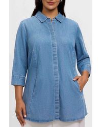 Foxcroft - Cici Denim Tunic Shirt - Lyst
