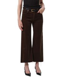 Citizens of Humanity - Lyra Raw Hem Ankle Wide Leg Corduroy Pants - Lyst