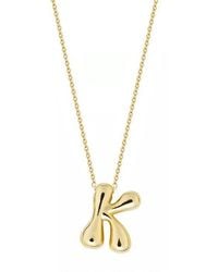 Jane Basch - Puffed Initial Pendant Necklace - Lyst