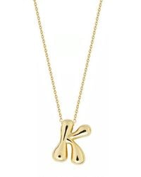 Jane Basch - Puffed Initial Pendant Necklace - Lyst