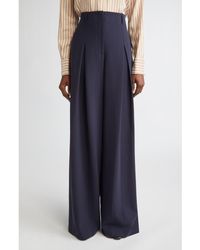 Lafayette 148 New York - Warren Inverted Pleat Stretch Wool Wide Leg Pants - Lyst