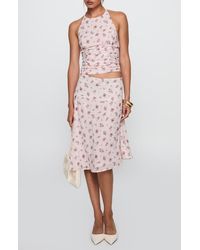 Princess Polly - Floral Ruched Halter Crop Top & Skirt Set - Lyst
