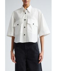 Khaite - The Mahsha High-low Cotton Poplin Button-up Shirt - Lyst