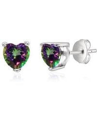 Donatello Gian - Sterling Topaz Heart Studs - Lyst