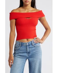 Astr - Ainsley Cutout Off The Shoulder Sweater - Lyst