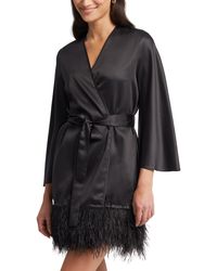 Rya Collection - Swan Charmeuse & Ostrich Feather Wrap - Lyst