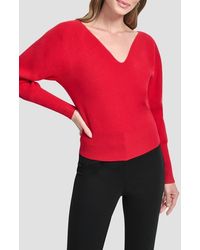 DKNY - V-Neck Dolman Sleeve Sweater - Lyst
