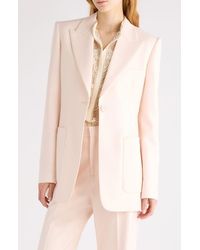 Chloé - One-Button Virgin Wool Gabardine Blazer - Lyst
