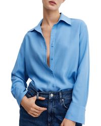 Mango - Long Sleeve Button-up Shirt - Lyst