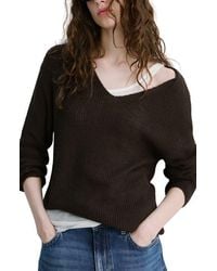 Mango - V-Neck Sweater - Lyst