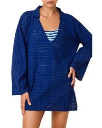 Solid & Striped - The Alba Embroidered Eyelet Long Sleeve Cotton Cover-Up Tunic - Lyst