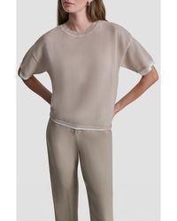 DKNY - Boxy Mesh Overlay Top - Lyst