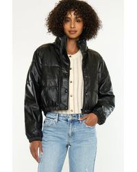 Kancan - Taylor Cropped Faux Leather Puffer Jacket - Lyst