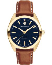 Movado - Heritage Datron Leather Strap Watch - Lyst