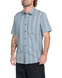 Volcom - Newbar Stripe Short Sleeve Button-up Shirt - Lyst