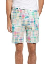 Berle - Patchwork Madras Flat Front Shorts - Lyst