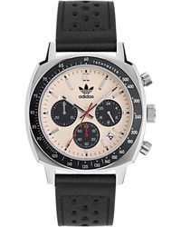 adidas - Chronograph Leather Strap Watch - Lyst
