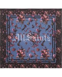 AllSaints - Perta Silk Twill Scarf - Lyst