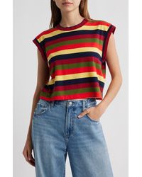 The Great - The Square Stripe Crop Top - Lyst