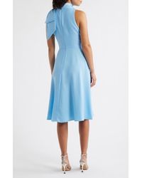 Eliza J - Bow Mock Neck Fit & Flare Midi Dress - Lyst